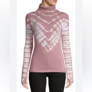 WE THE FREE PINK WHITE GOLD PSYCHEDELIC MOCK TURTLENECK GREAT COND